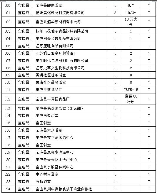 锅炉整治清单